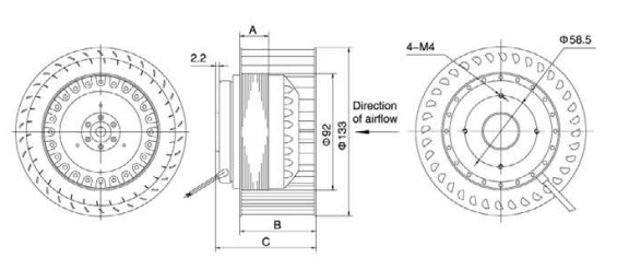 Чертеж YWF-2E-92/15-F-L133/73